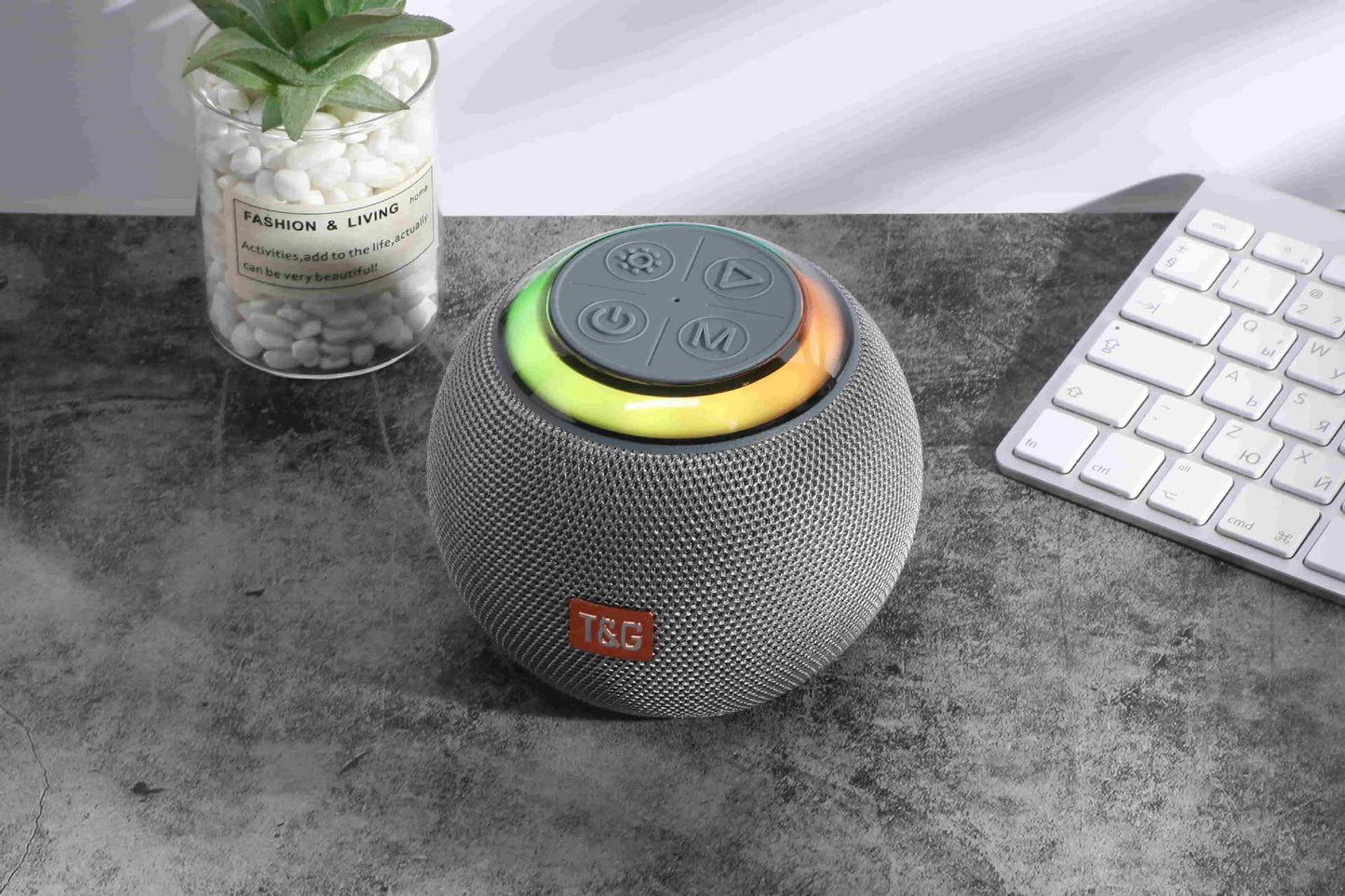 New TG683 Bluetooth Speaker Round Colorful Light Card Insert U Disk Outdoor Portable Big Speaker Mini Subwoofer
