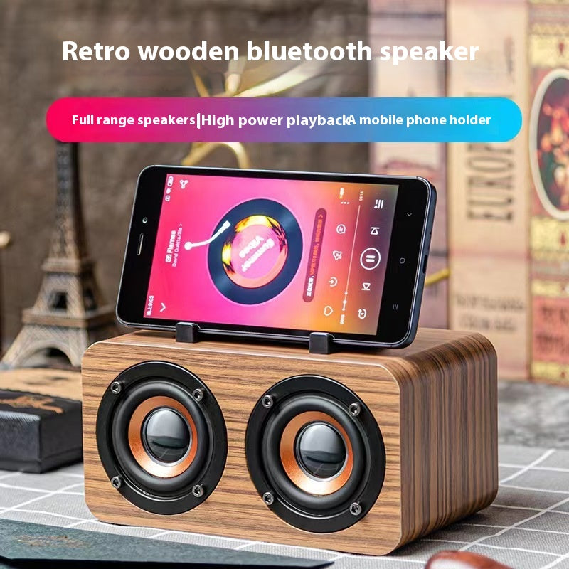 Factory Direct New Retro Wooden Bluetooth Speaker Mobile Phone Wireless Convenient Computer Speaker Mini Small Speaker
