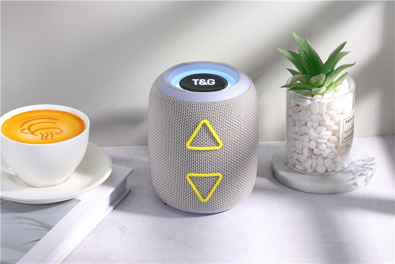New TG655 Exquisite Cylindrical Triangle Button Heavy Bass Bluetooth Portable Speaker Colorful Lights Cool Fashion Speaker