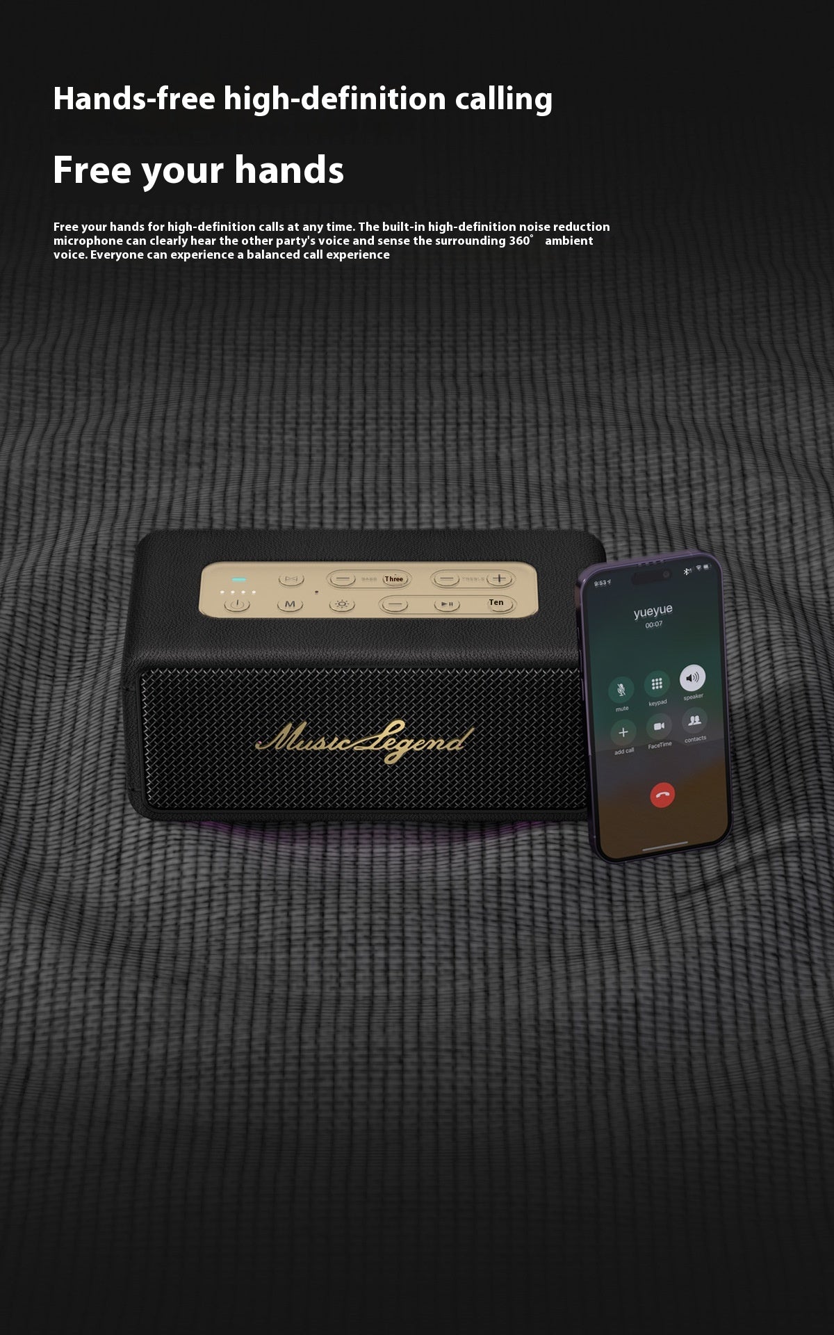Music Legend Light-Picking Generation Berlin Sound Bluetooth Speaker Wireless Audiophile Grade