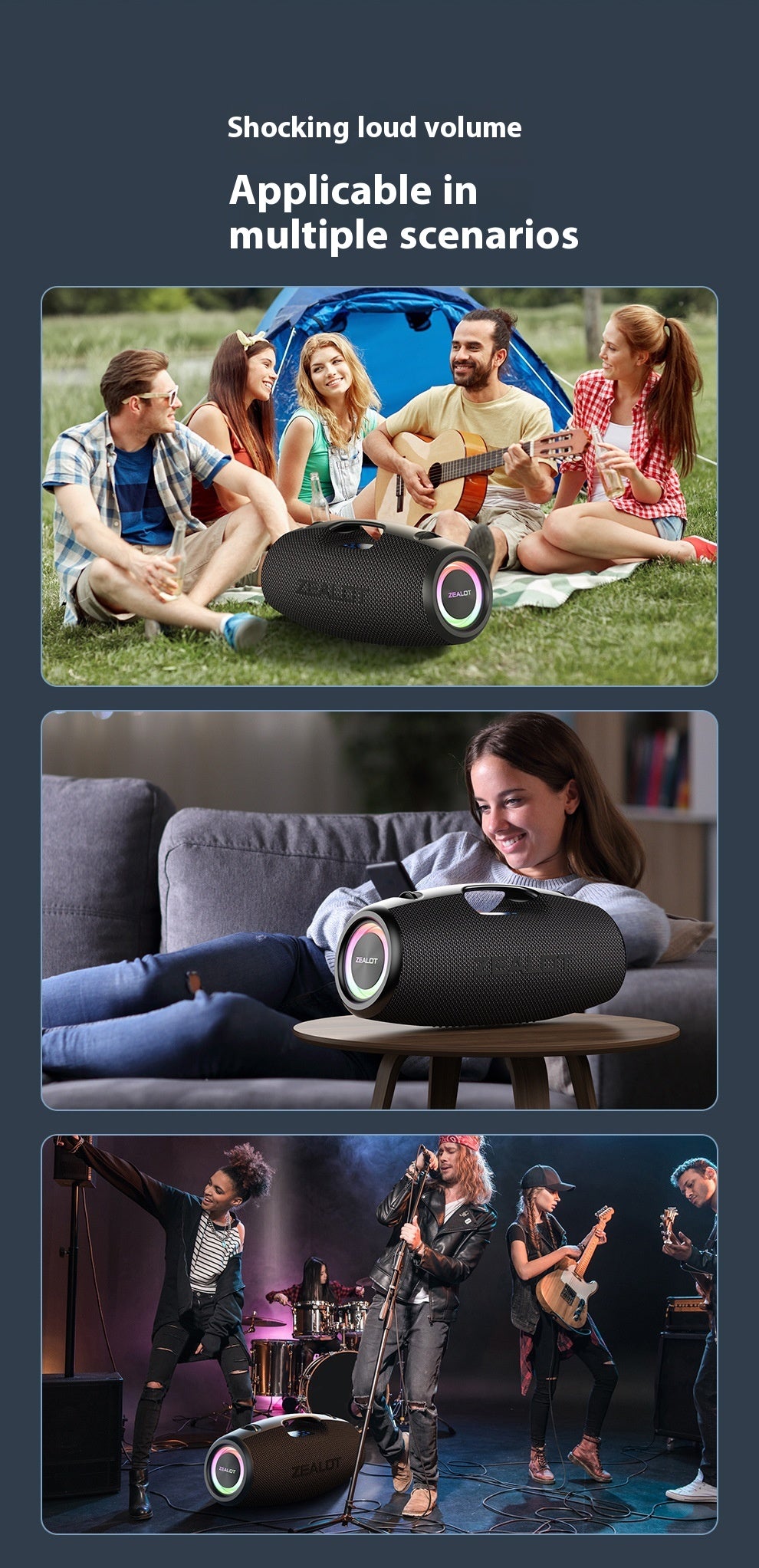 ZEALOT S78 Bluetooth Speaker High Sound Quality High Power 150W Peak Subwoofer 3D Surround Outdoor Speaker