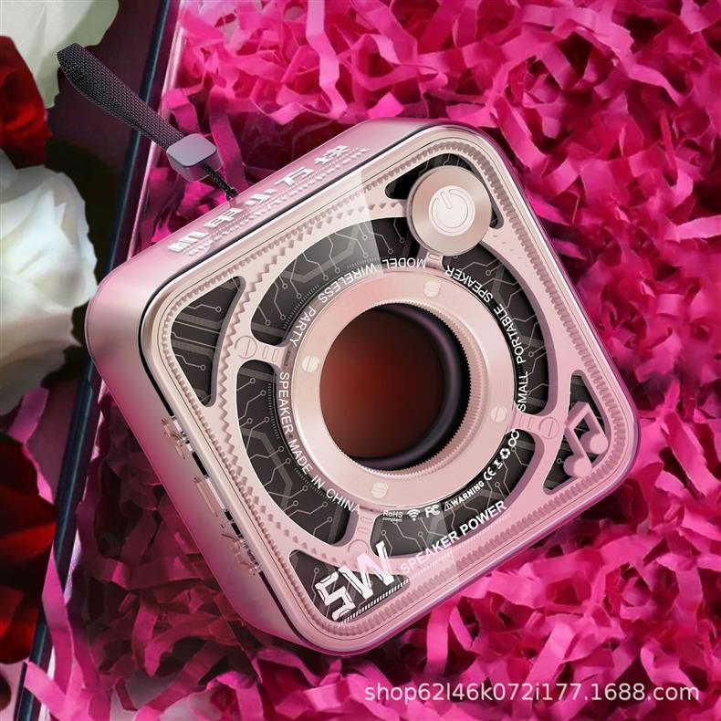 New Transparent Mecha Mini Cannon Bluetooth Speaker Outdoor Home Portable Card Slot Subwoofer Mini Speaker