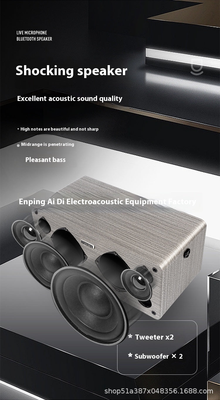 Home KTV Sound System Set All-in-One Karaoke TV Outdoor Live Streaming Wireless Microphone Speaker