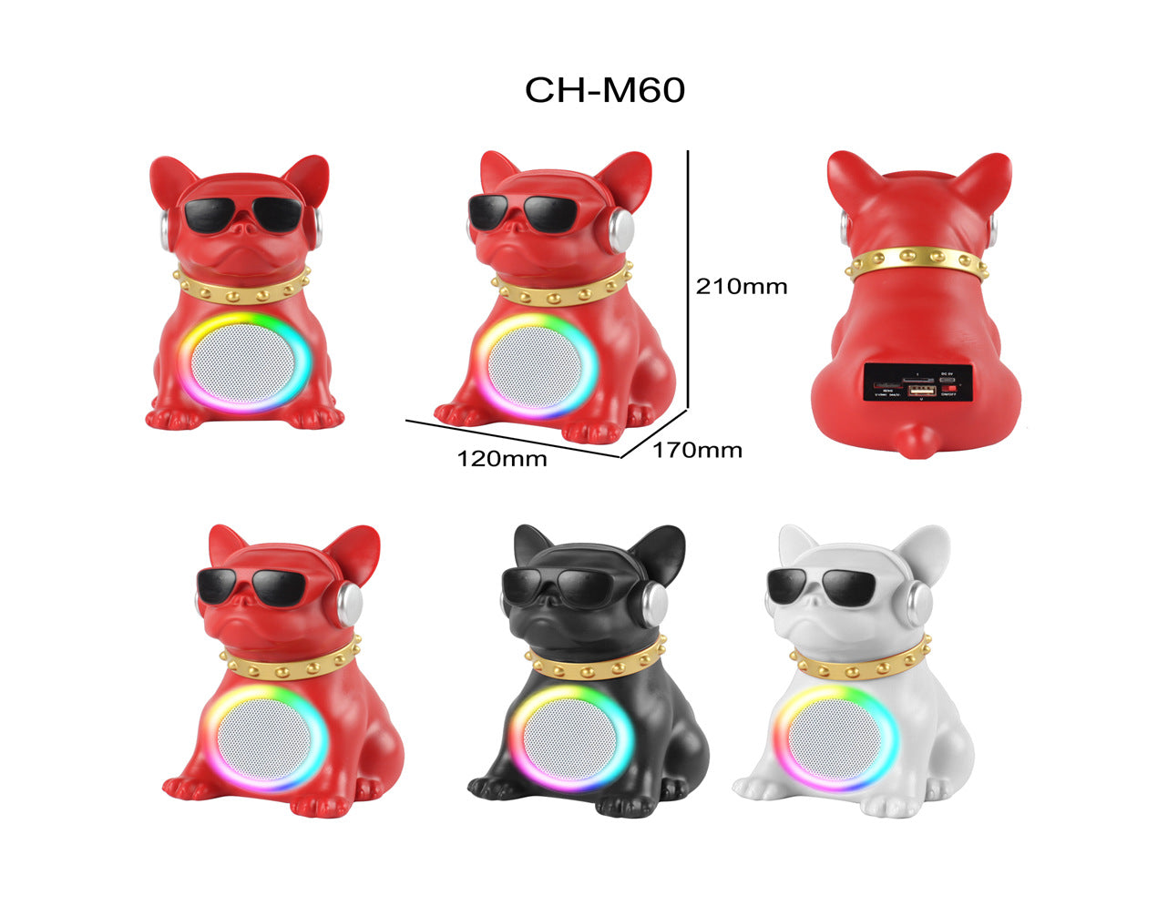 Cartoon Multifunctional Bluetooth Speaker Wireless Card Slot Square Dance Subwoofer Home Desktop Light Big Speaker