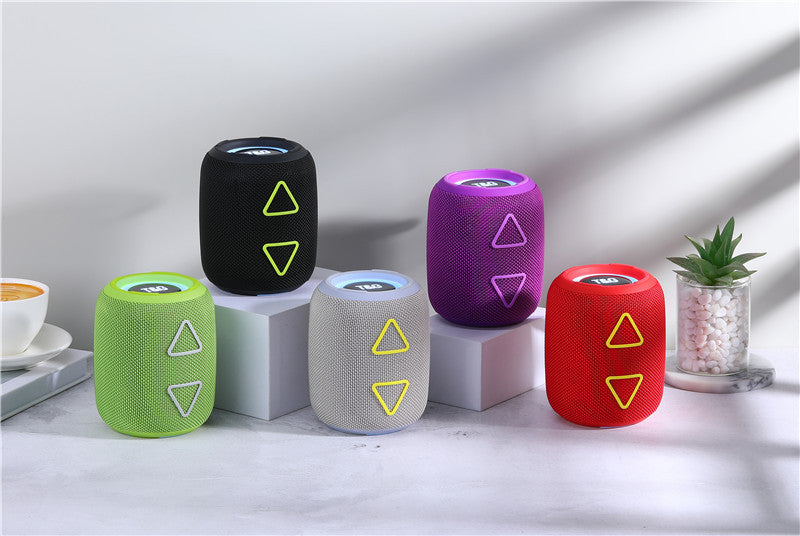 New TG655 Exquisite Cylindrical Triangle Button Heavy Bass Bluetooth Portable Speaker Colorful Lights Cool Fashion Speaker
