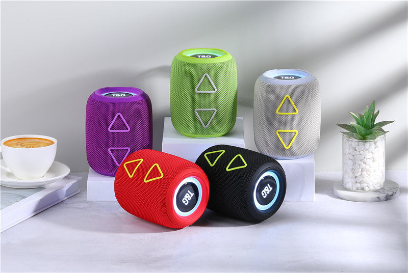New TG655 Exquisite Cylindrical Triangle Button Heavy Bass Bluetooth Portable Speaker Colorful Lights Cool Fashion Speaker