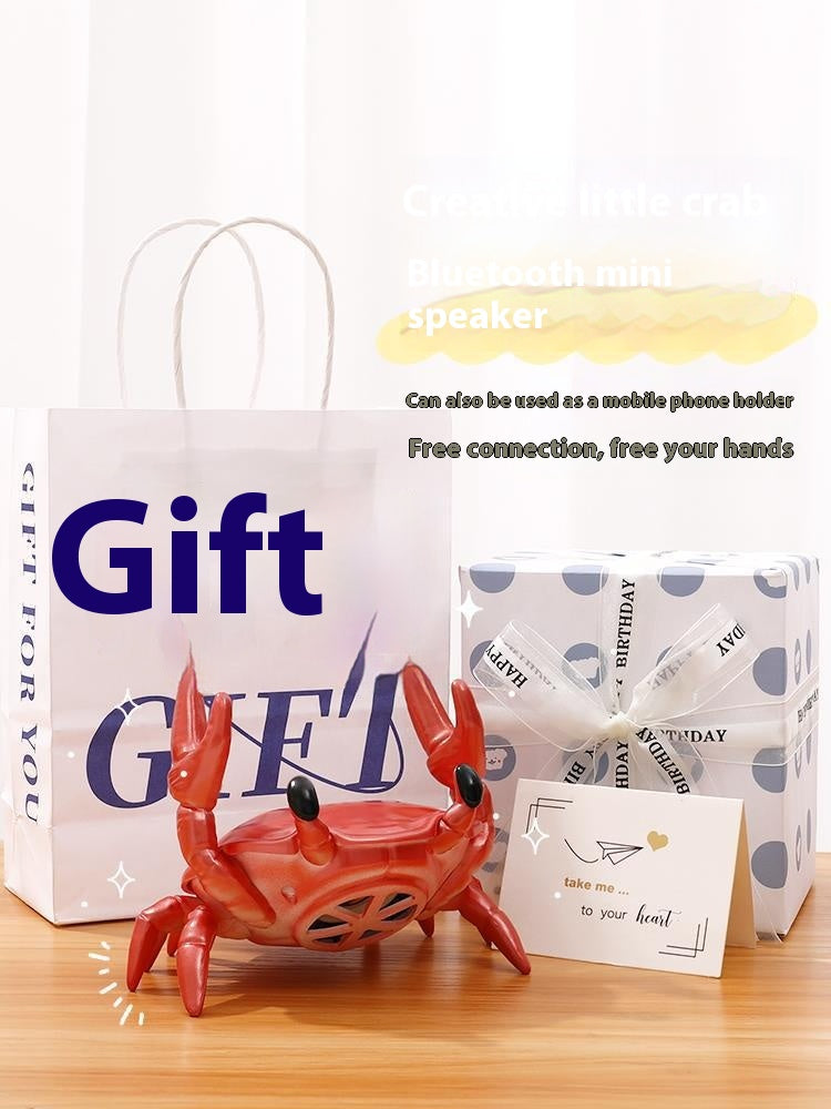 Birthday Gift for Girlfriends and Boyfriends, Practical and Funny Creative Crab Bluetooth Speaker Gift
