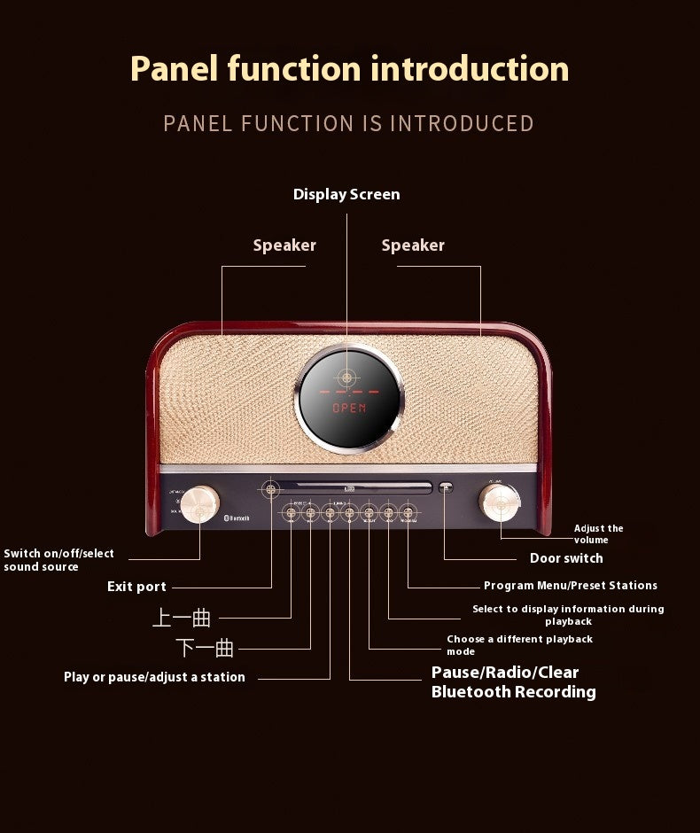 Shanshui MCB800 Wireless Bluetooth Speaker 3D Surround Home Portable Mini FM Radio Audiophile CD Player