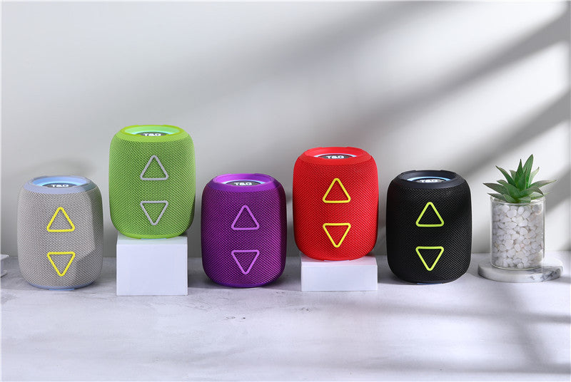 New TG655 Exquisite Cylindrical Triangle Button Heavy Bass Bluetooth Portable Speaker Colorful Lights Cool Fashion Speaker