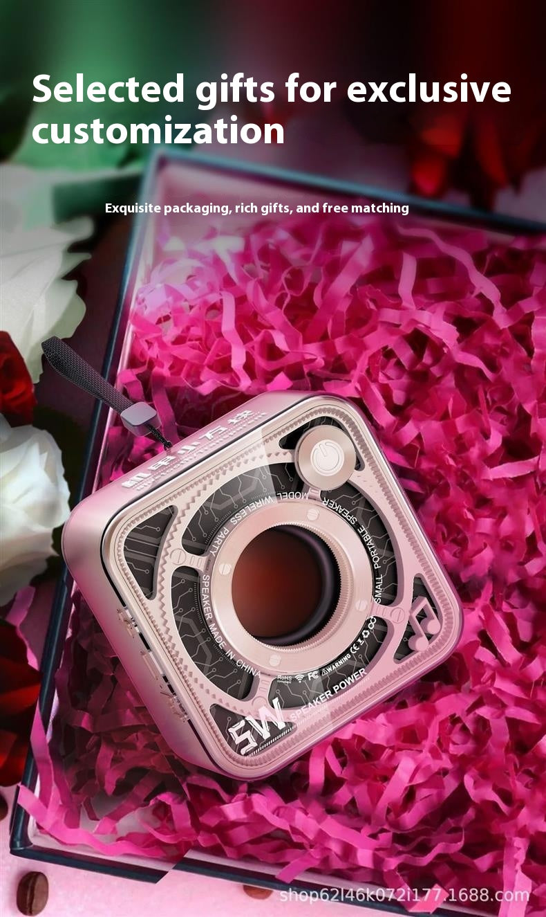 New Transparent Mecha Mini Cannon Bluetooth Speaker Outdoor Home Portable Card Slot Subwoofer Mini Speaker