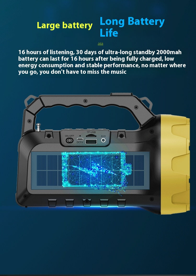 Outdoor Speaker Bluetooth Speaker Wireless Card Slot Solar Creative Multifunctional Flashlight Portable Speaker