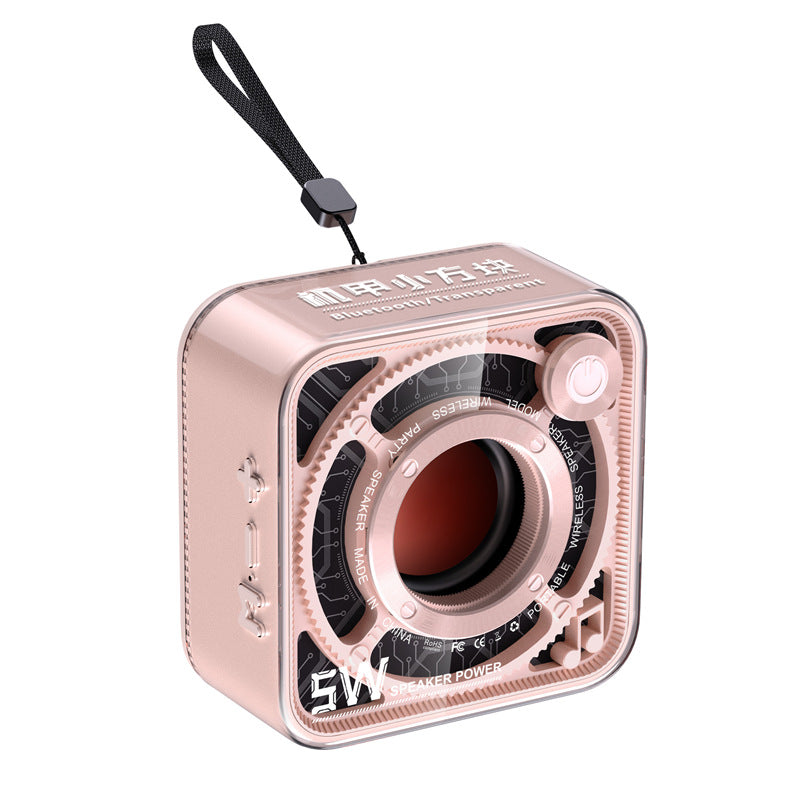 New Transparent Mecha Mini Cannon Bluetooth Speaker Outdoor Home Portable Card Slot Subwoofer Mini Speaker