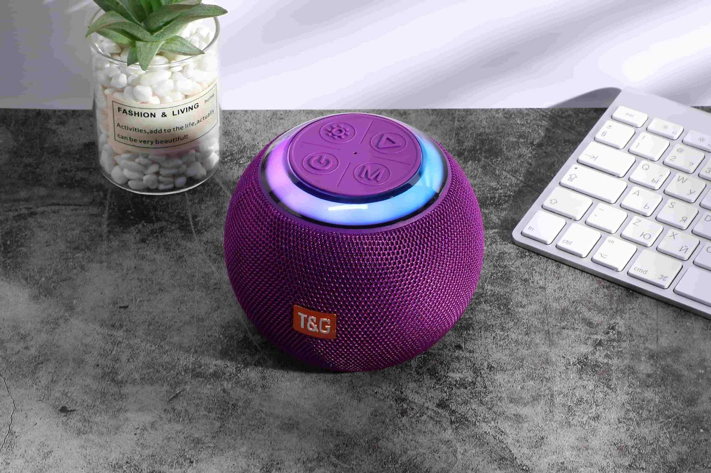 New TG683 Bluetooth Speaker Round Colorful Light Card Insert U Disk Outdoor Portable Big Speaker Mini Subwoofer
