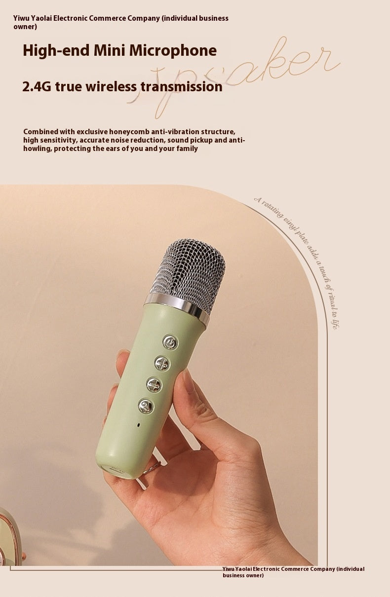 Microphone Practical Small Retro Little Prince Integrated Record Speaker Gift Birthday Microphone Song Audio Blue Free Shipping