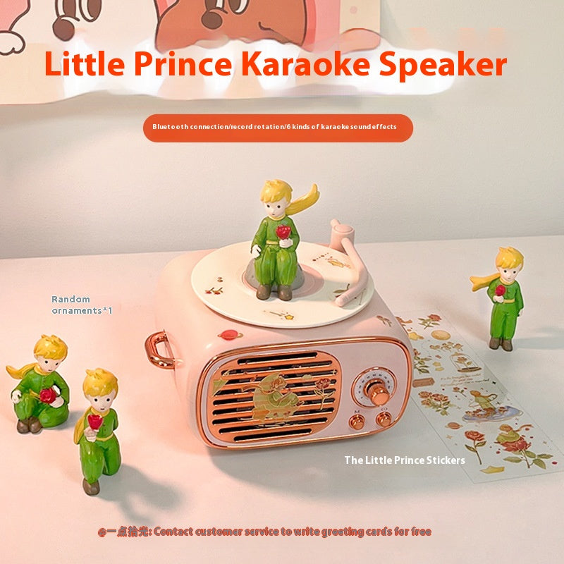Microphone Practical Small Retro Little Prince Integrated Record Speaker Gift Birthday Microphone Song Audio Blue Free Shipping