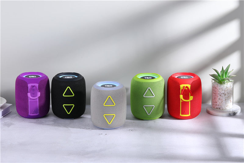 New TG655 Exquisite Cylindrical Triangle Button Heavy Bass Bluetooth Portable Speaker Colorful Lights Cool Fashion Speaker