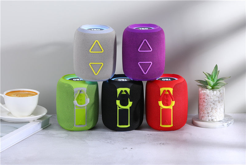 New TG655 Exquisite Cylindrical Triangle Button Heavy Bass Bluetooth Portable Speaker Colorful Lights Cool Fashion Speaker
