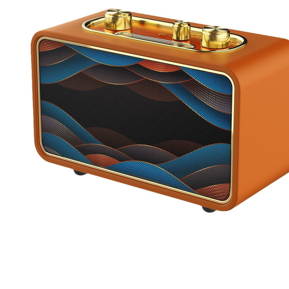 Retro Desktop Dual Speaker Wireless Bluetooth Speaker Portable High-Quality Retro Speaker for Home and Outdoor Use
