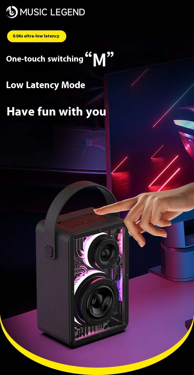Music Legend R12 Outdoor Karaoke Subwoofer Acrylic LED Light 40W Bluetooth Speaker