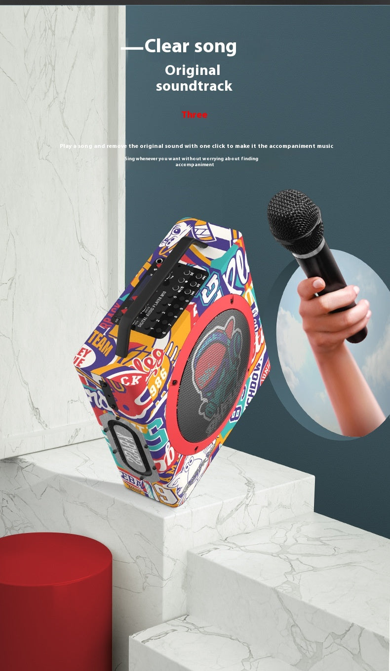 M10 Square Dance Speaker Portable Handheld Backpack Wireless Bluetooth Karaoke Practice Street Dance Yoga Fitness Subwoofer