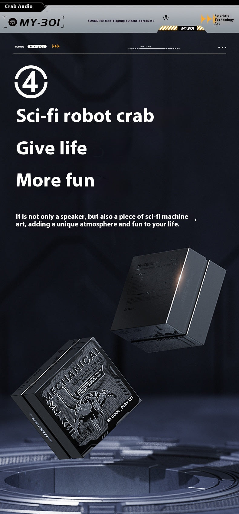 Wireless Bluetooth Machine Crab Speaker Small Subwoofer Combination Audio Machinery RGB Lamp Decoration Machine Armor Style