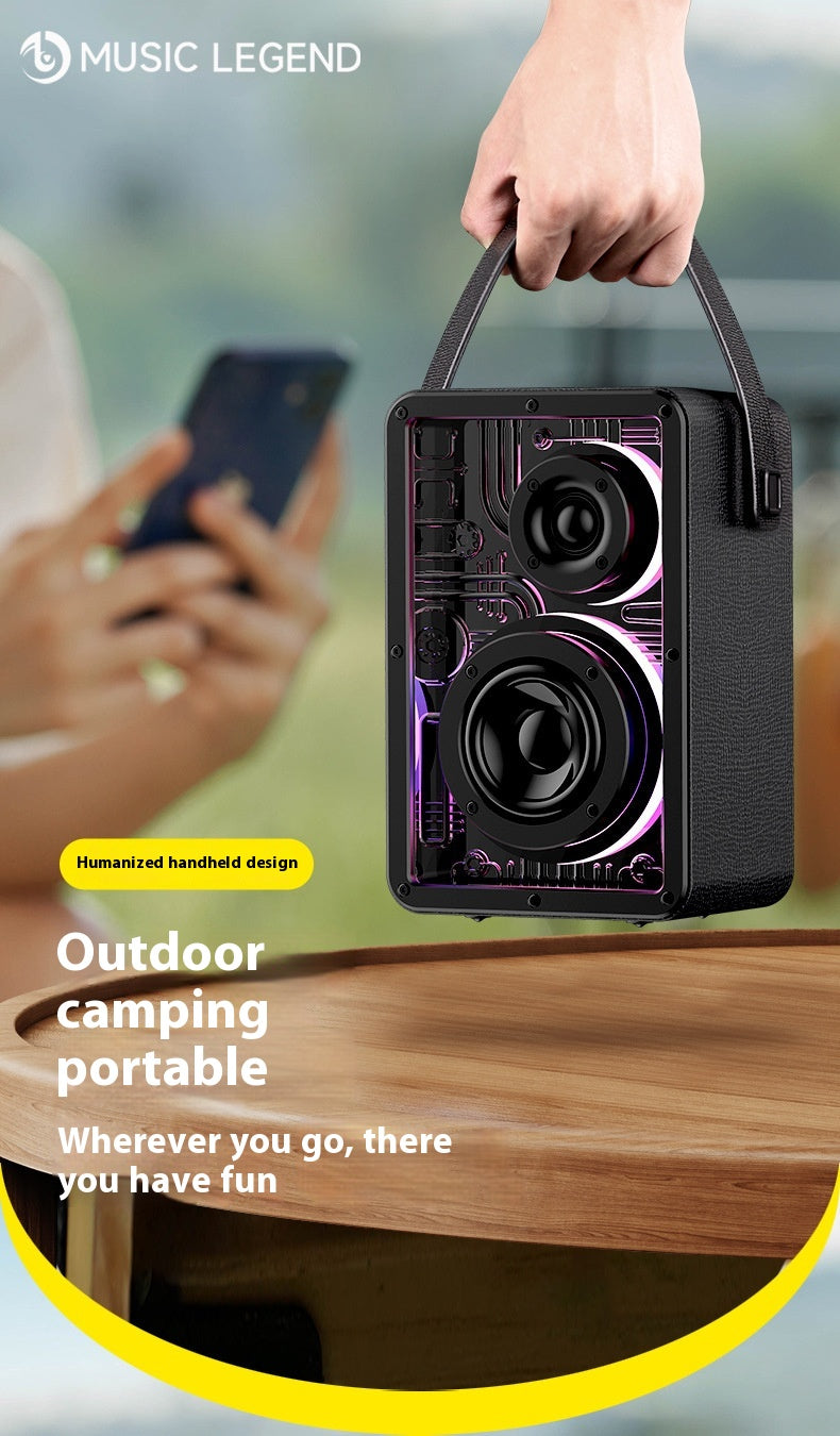 Music Legend R12 Outdoor Karaoke Subwoofer Acrylic LED Light 40W Bluetooth Speaker