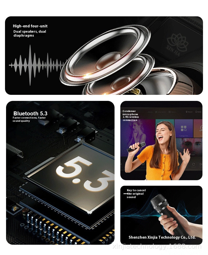 SD306 Bluetooth Speaker with Microphone A922 Home Outdoor Portable KTV Wireless Karaoke Speaker Set