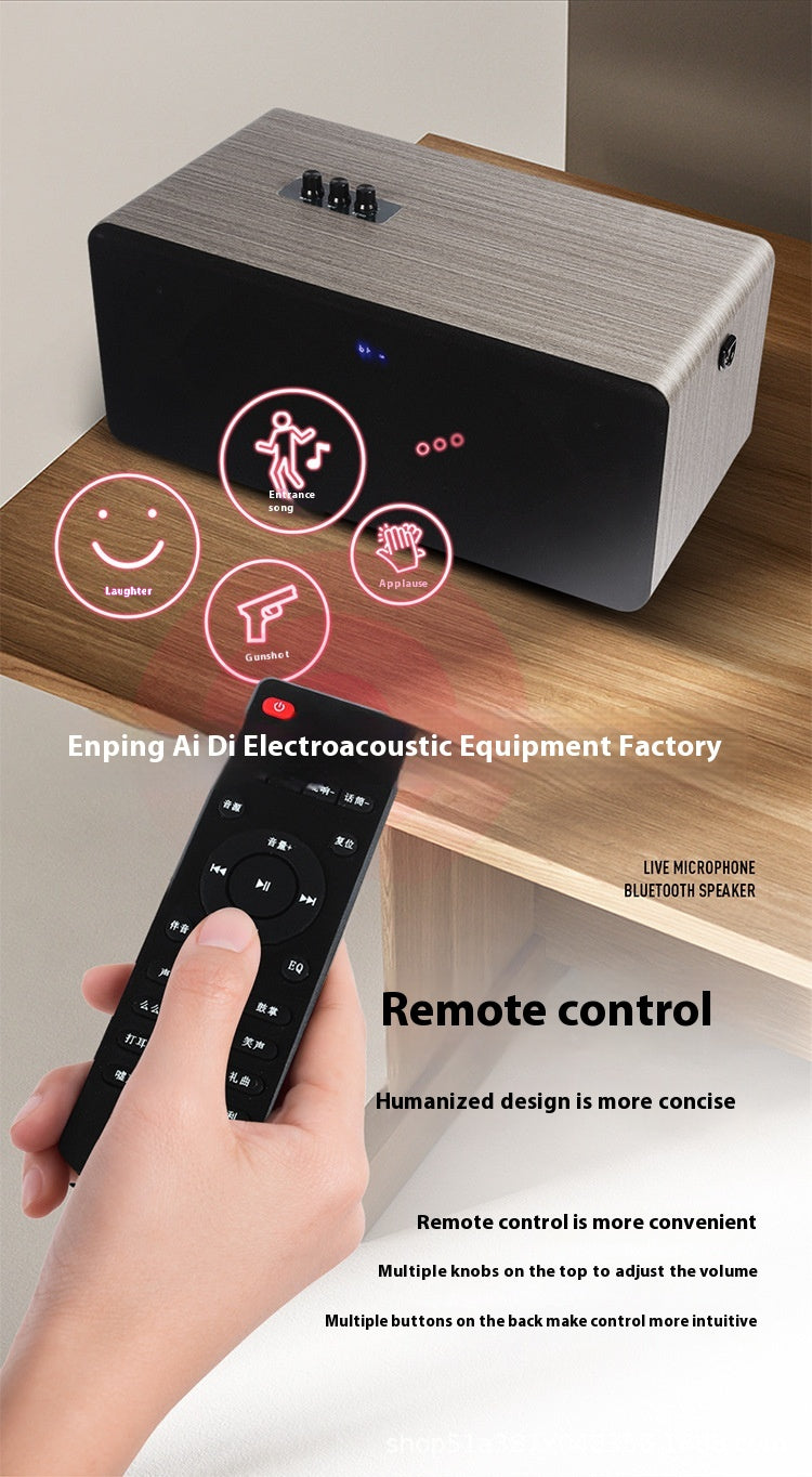 Home KTV Sound System Set All-in-One Karaoke TV Outdoor Live Streaming Wireless Microphone Speaker