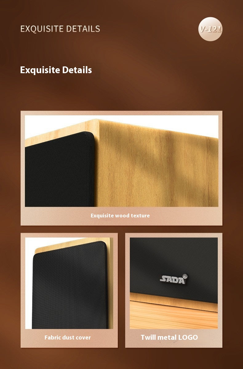 SADA V121 Computer Speaker Desktop Home Small Speaker Wooden Desktop Subwoofer Active