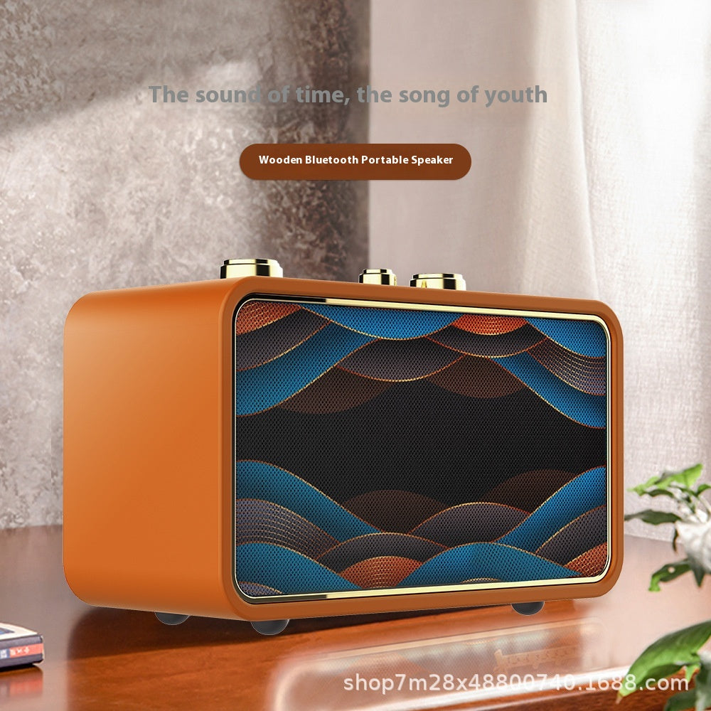 Retro Desktop Dual Speaker Wireless Bluetooth Speaker Portable High-Quality Retro Speaker for Home and Outdoor Use