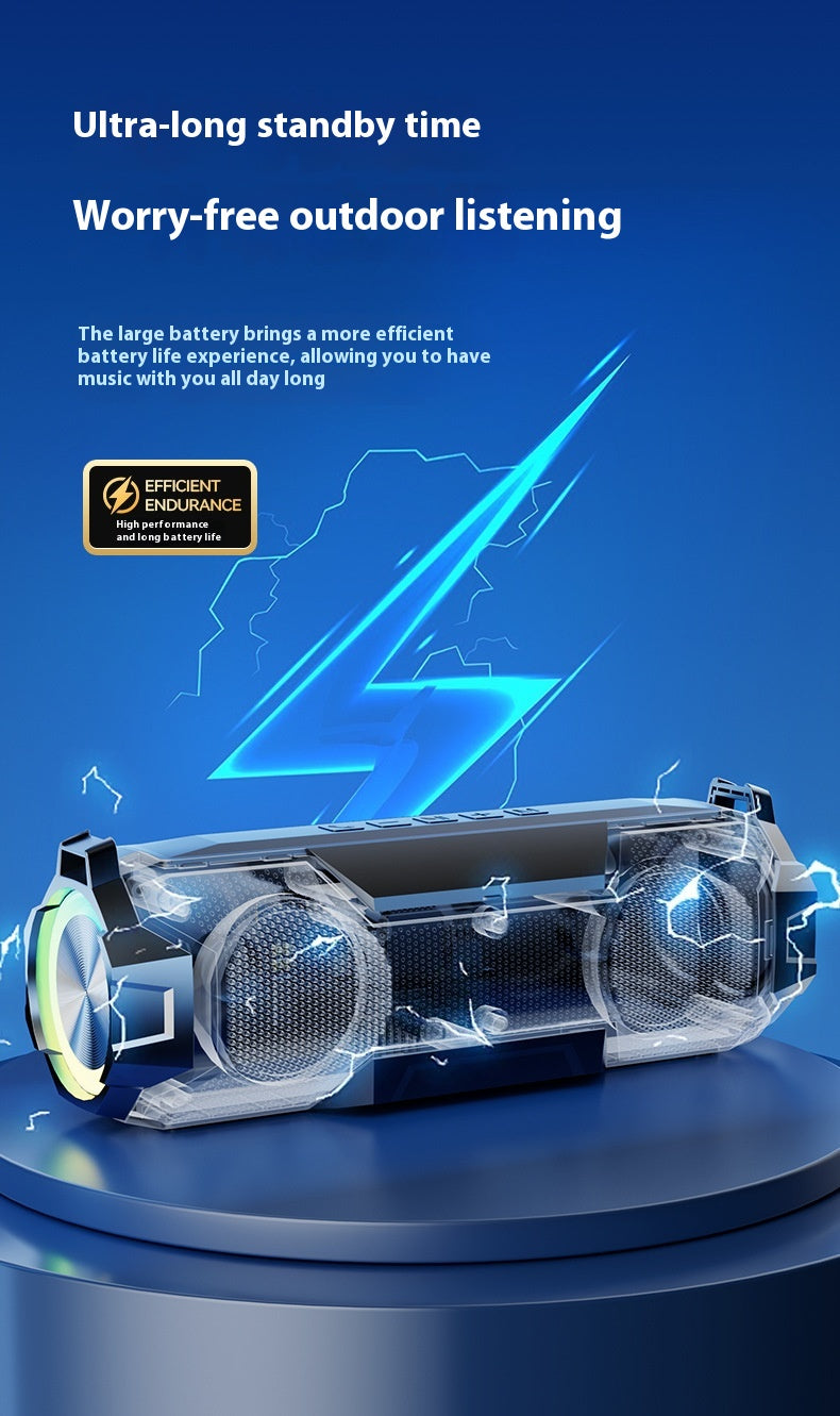 Outdoor Bluetooth Speaker High Sound Quality Super Subwoofer Dual Speakers Large Volume Portable Wireless Card Slot Speaker