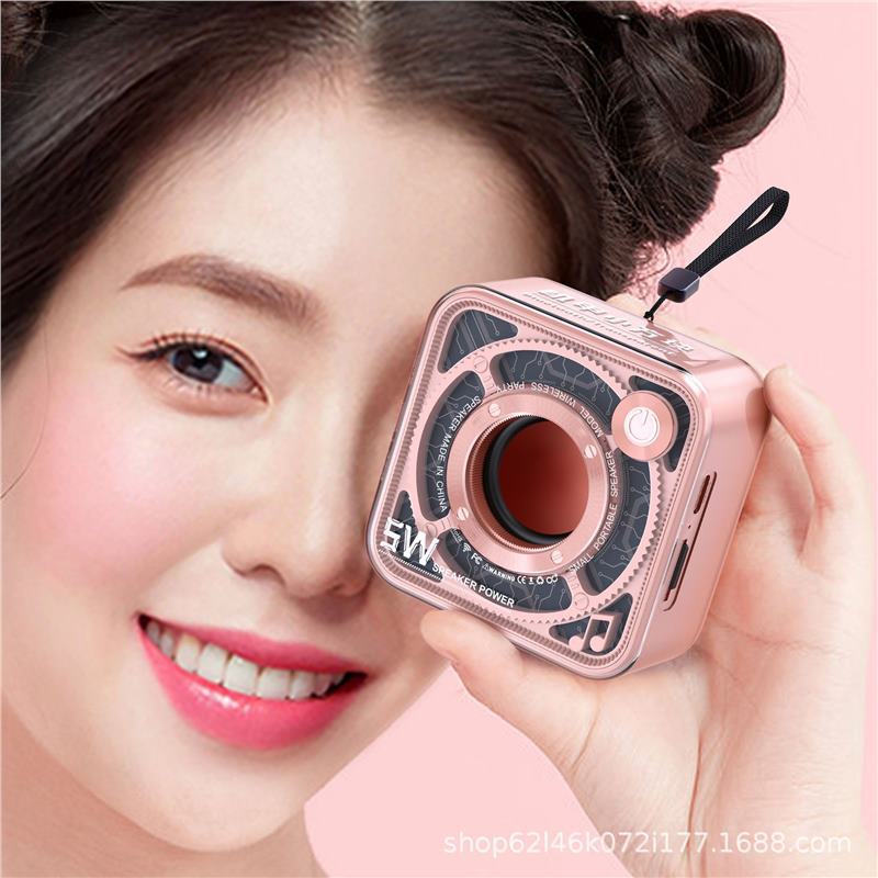 New Transparent Mecha Mini Cannon Bluetooth Speaker Outdoor Home Portable Card Slot Subwoofer Mini Speaker