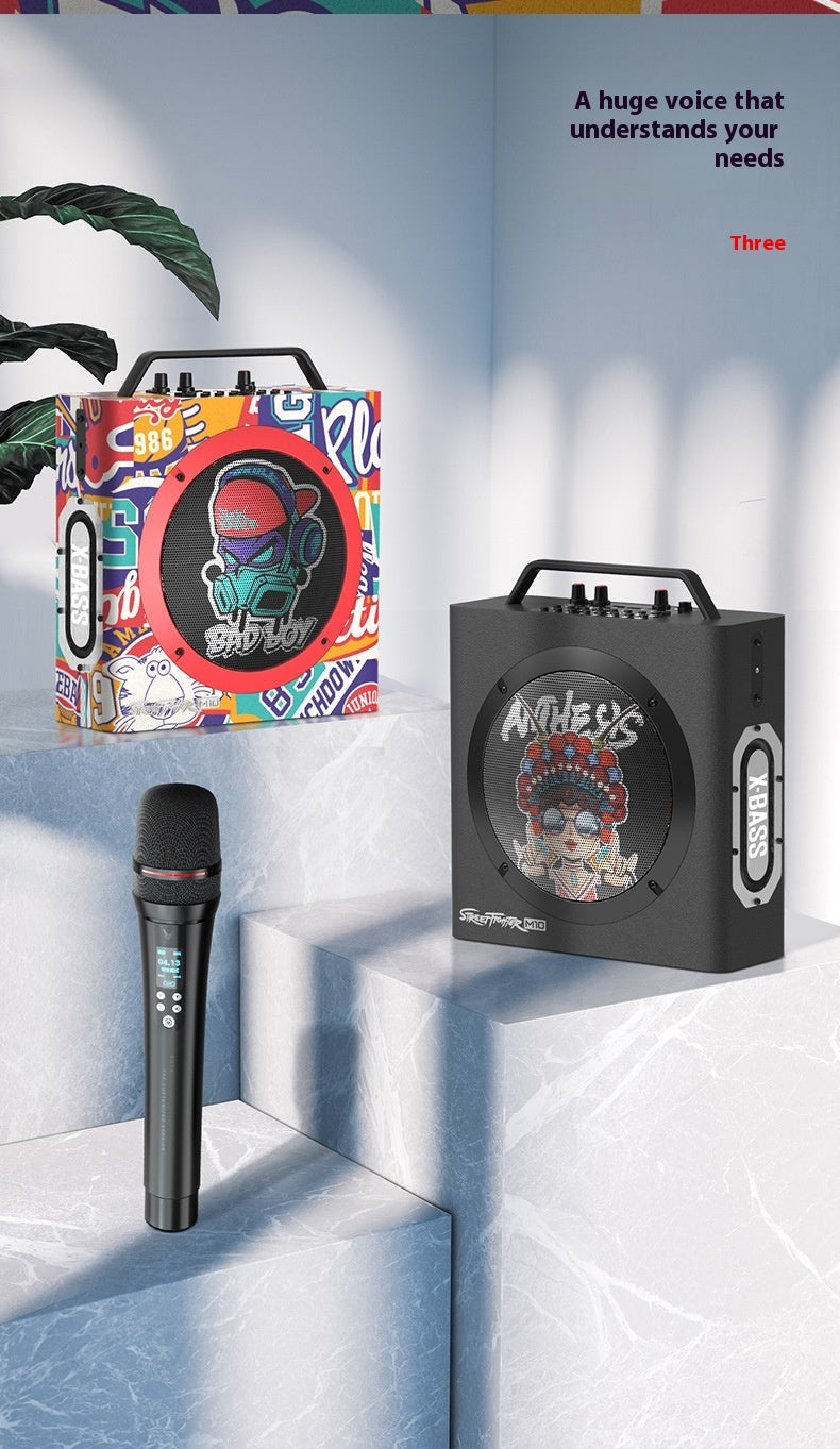 M10 Square Dance Speaker Portable Handheld Backpack Wireless Bluetooth Karaoke Practice Street Dance Yoga Fitness Subwoofer