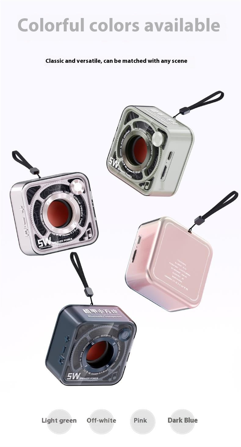 New Transparent Mecha Mini Cannon Bluetooth Speaker Outdoor Home Portable Card Slot Subwoofer Mini Speaker