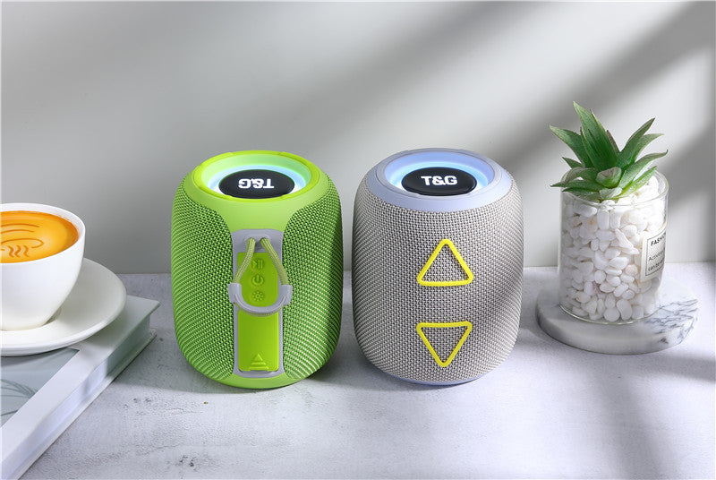 New TG655 Exquisite Cylindrical Triangle Button Heavy Bass Bluetooth Portable Speaker Colorful Lights Cool Fashion Speaker
