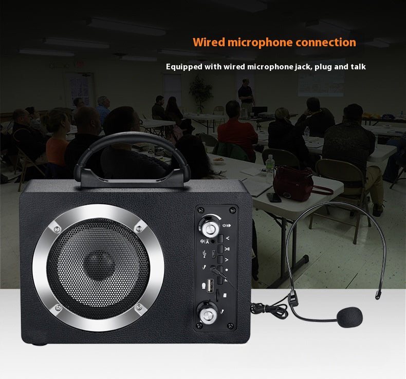 Tuya Wooden Bluetooth Speaker Subwoofer Portable Outdoor Wireless Karaoke Card Slot USB Flash Drive Radio Gift Sound System