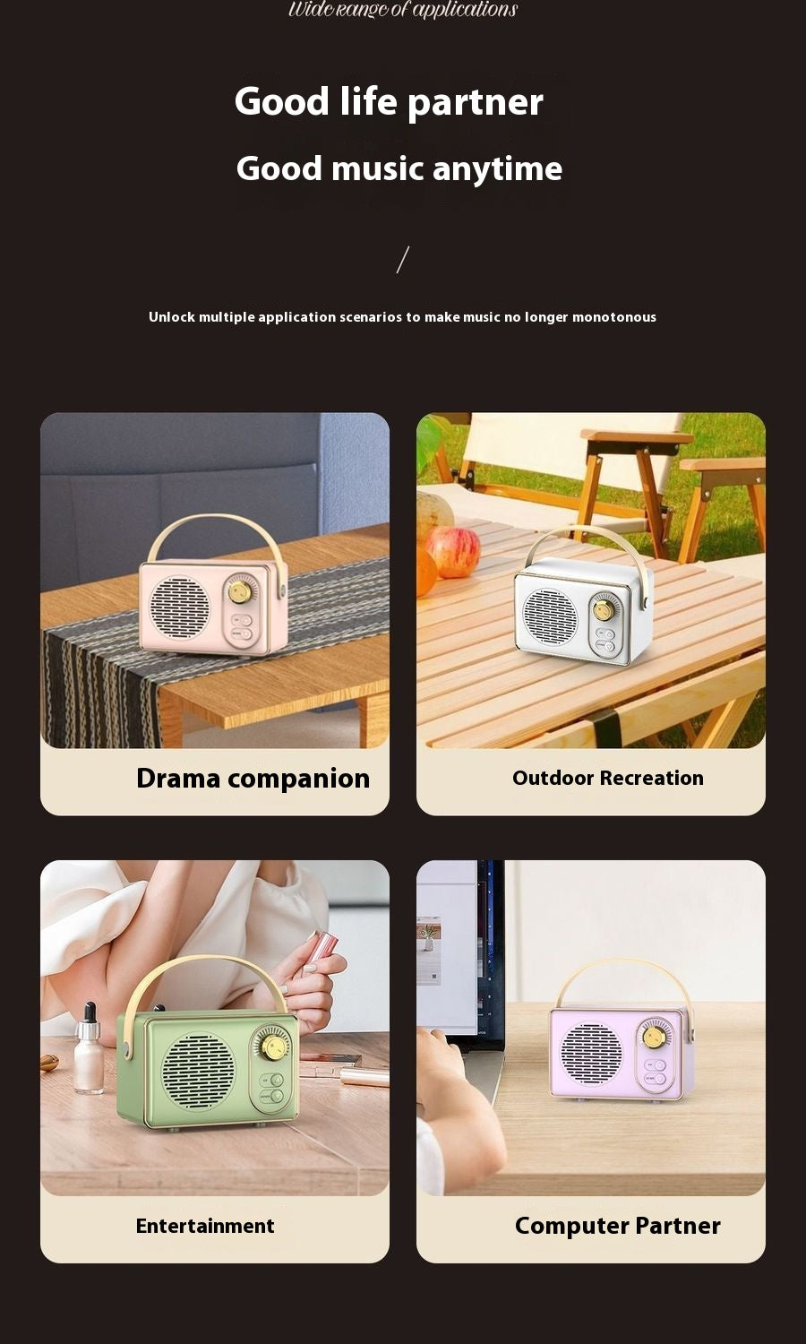 Bluetooth Speaker Desktop Subwoofer Large Volume Home Card Portable Outdoor Wireless High Sound Quality Audio Gift