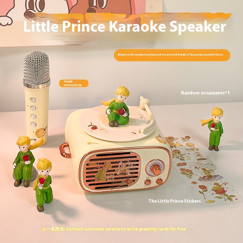 Microphone Practical Small Retro Little Prince Integrated Record Speaker Gift Birthday Microphone Song Audio Blue Free Shipping