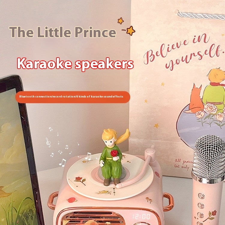 Microphone Practical Small Retro Little Prince Integrated Record Speaker Gift Birthday Microphone Song Audio Blue Free Shipping