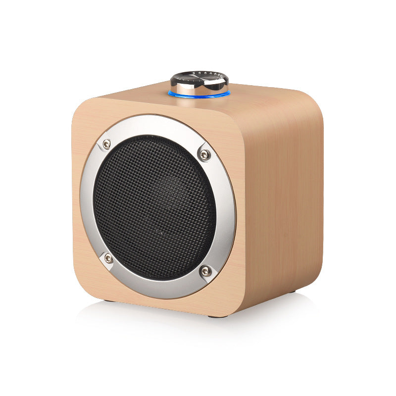 Q1B Wooden Retro Bluetooth Speaker Square Audio Desktop Wooden Wireless Subwoofer TWS New Gift