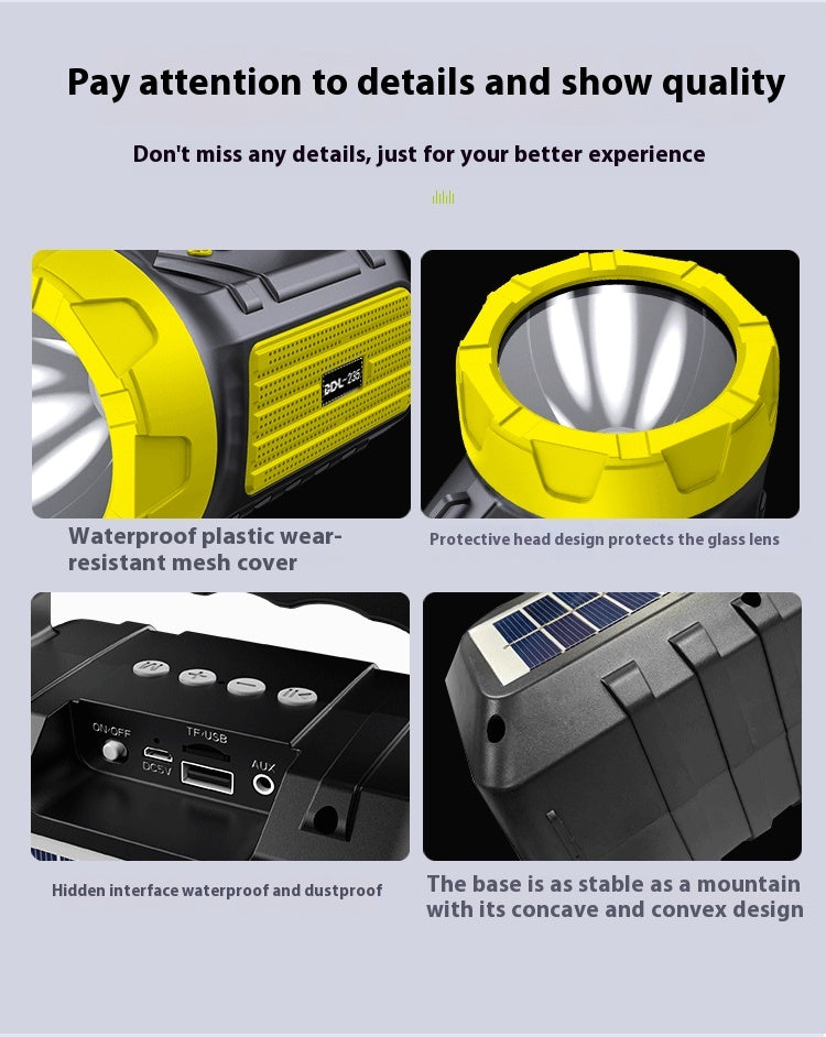 Outdoor Speaker Bluetooth Speaker Wireless Card Slot Solar Creative Multifunctional Flashlight Portable Speaker