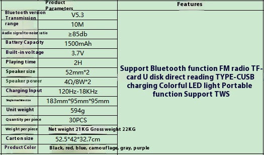 Cross-Border New Bluetooth Speaker TG657 Outdoor Portable Sports Cylindrical RGB Lighting Handheld Subwoofer Speaker