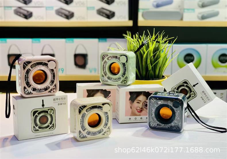 New Transparent Mecha Mini Cannon Bluetooth Speaker Outdoor Home Portable Card Slot Subwoofer Mini Speaker