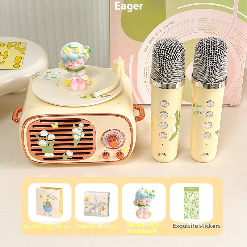 Microphone Practical Small Retro Little Prince Integrated Record Speaker Gift Birthday Microphone Song Audio Blue Free Shipping