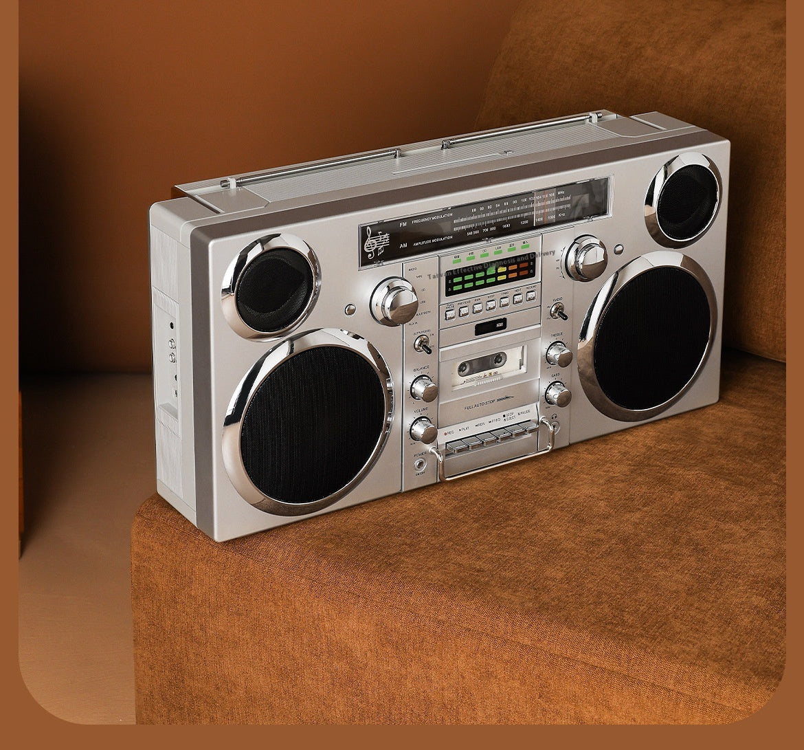 Classic European and American Rock Large Tape Recorder Radio Wireless Bluetooth Speaker Karaoke All-in-One High-Quality Sound System