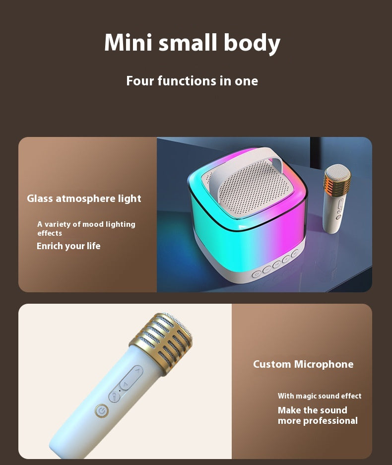 New Bluetooth Speaker Portable Outdoor Bluetooth Audio Wireless Karaoke with Microphone for Home KTV