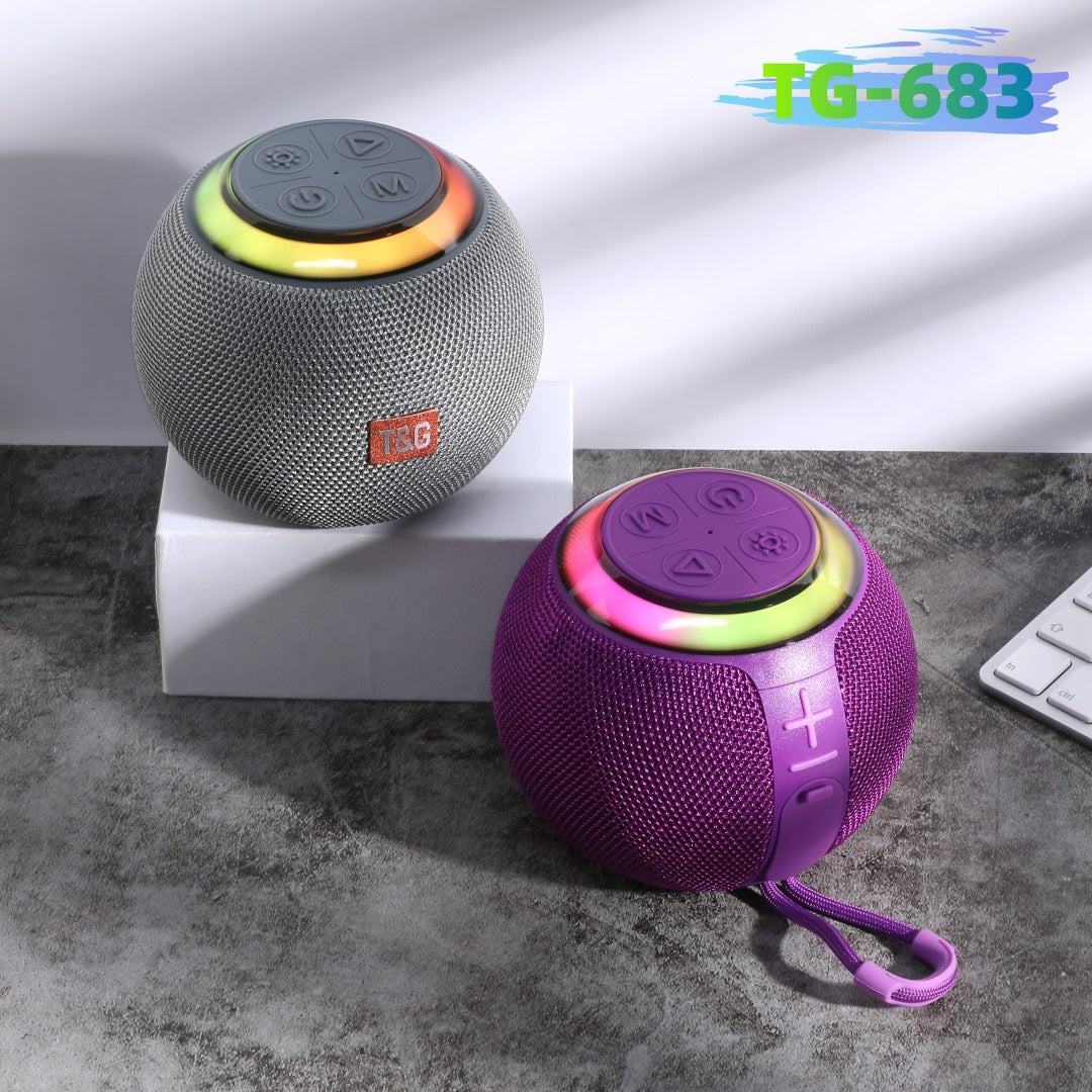 New TG683 Bluetooth Speaker Round Colorful Light Card Insert U Disk Outdoor Portable Big Speaker Mini Subwoofer