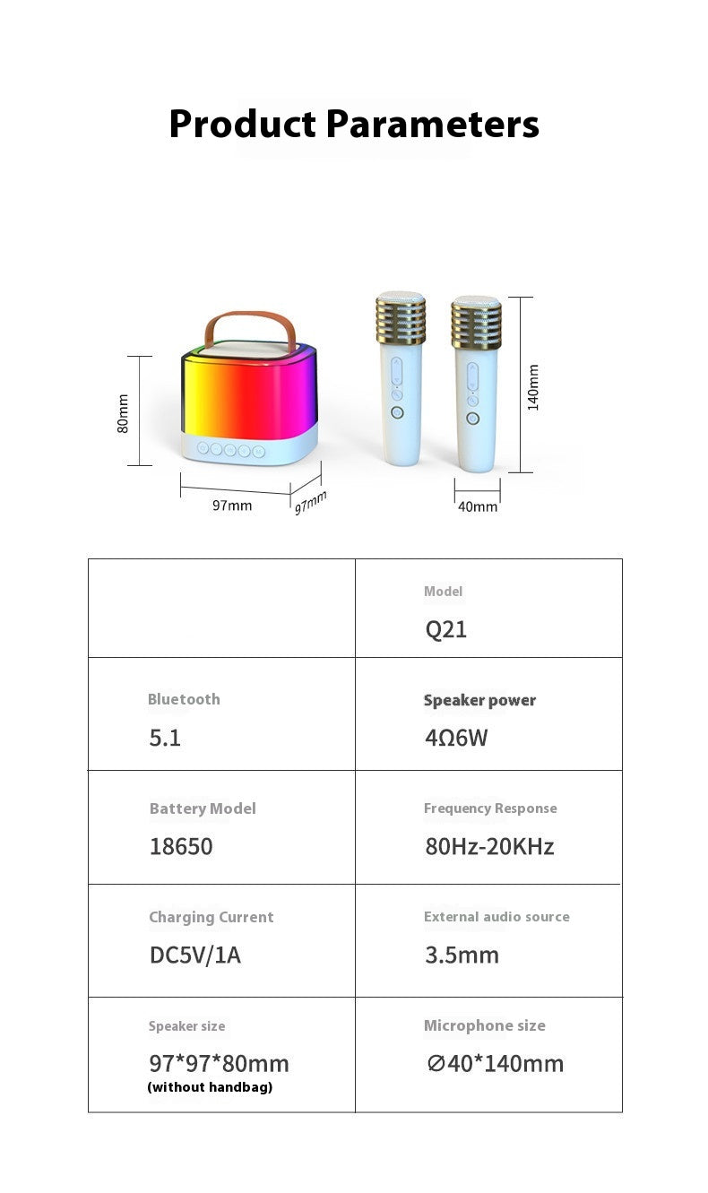 New Bluetooth Speaker Portable Outdoor Bluetooth Audio Wireless Karaoke with Microphone for Home KTV