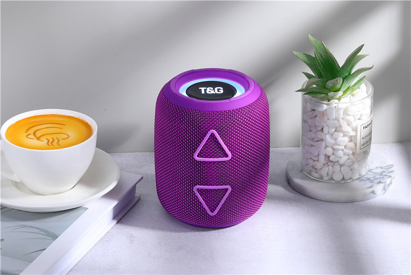 New TG655 Exquisite Cylindrical Triangle Button Heavy Bass Bluetooth Portable Speaker Colorful Lights Cool Fashion Speaker
