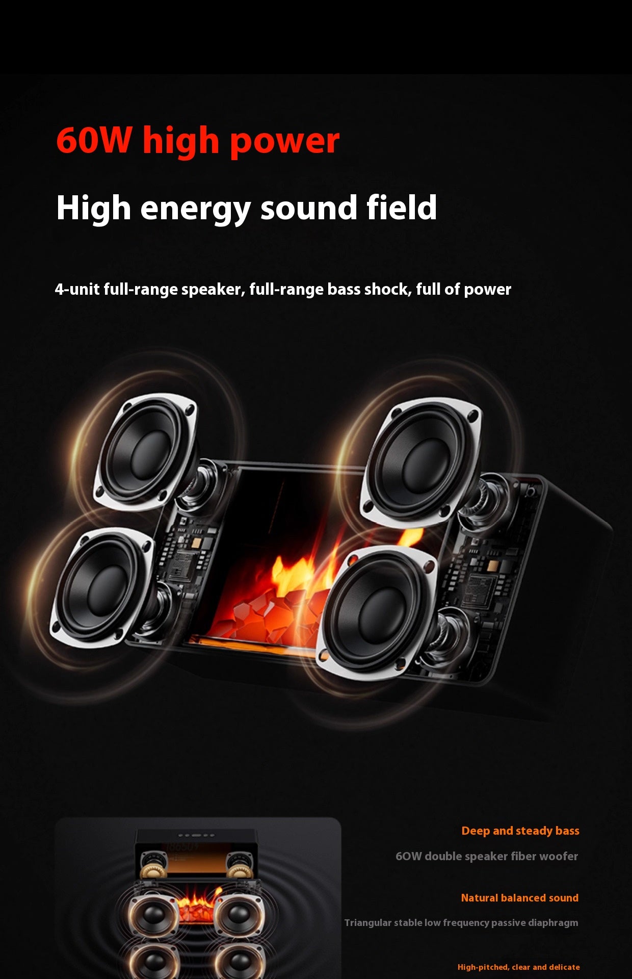 New Flame Fireplace Speaker Creative Small Home Speaker Panoramic Surround Smart Bluetooth Speaker